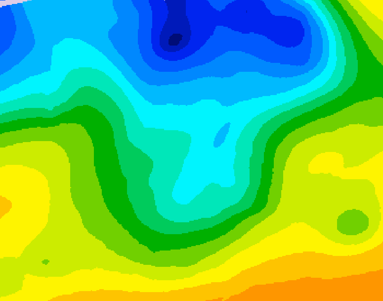 GDPS 500 millibar geopotential height 048 hour forecast chart for Canada based on 2026/04/27 0000Z data