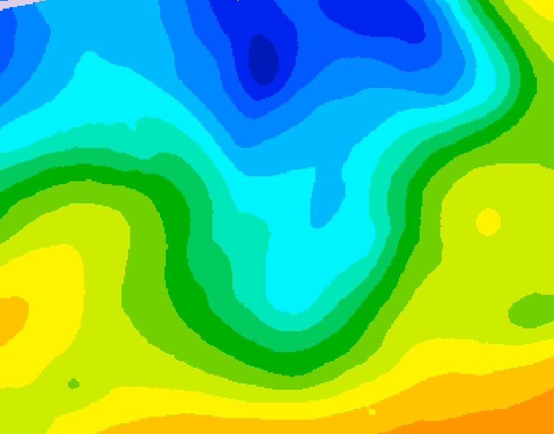 GDPS 500 millibar geopotential height 060 hour forecast chart for Canada based on 2026/04/27 0000Z data