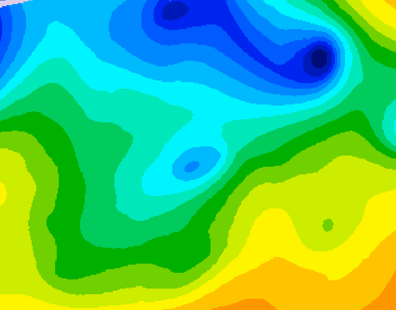 GDPS 500 millibar geopotential height 006 hour forecast chart for Canada based on 2026/04/27 1200Z data