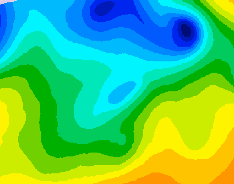 GDPS 500 millibar geopotential height 012 hour forecast chart for Canada based on 2026/04/27 1200Z data