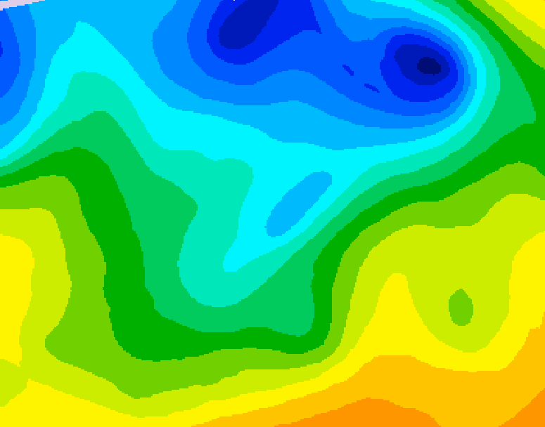 GDPS 500 millibar geopotential height 018 hour forecast chart for Canada based on 2026/04/27 1200Z data