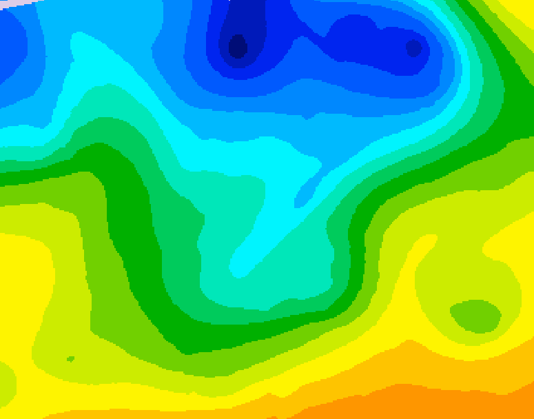 GDPS 500 millibar geopotential height 030 hour forecast chart for Canada based on 2026/04/27 1200Z data