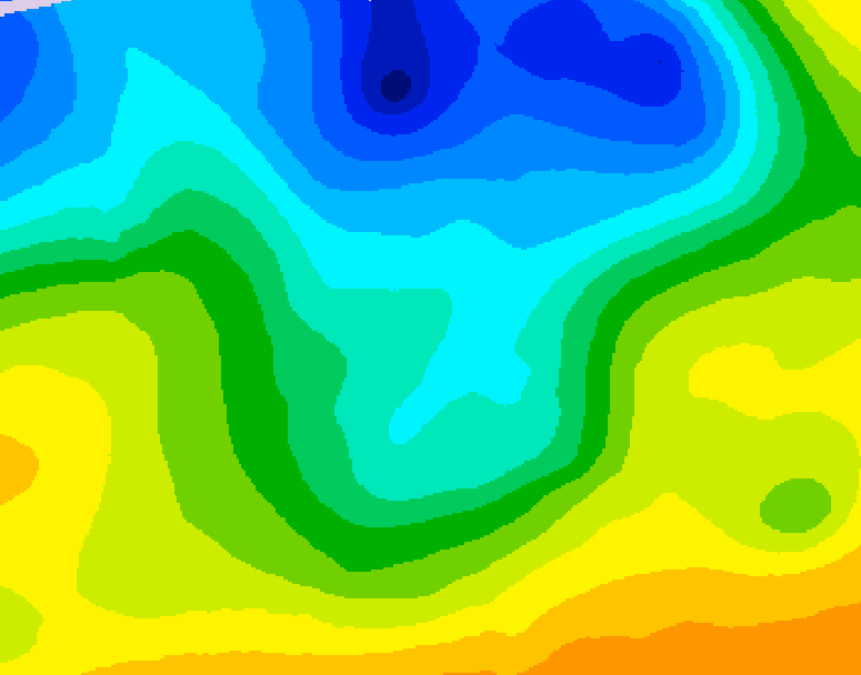 GDPS 500 millibar geopotential height 036 hour forecast chart for Canada based on 2026/04/27 1200Z data