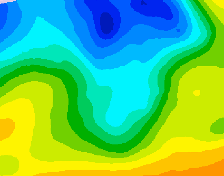 GDPS 500 millibar geopotential height 048 hour forecast chart for Canada based on 2026/04/27 1200Z data