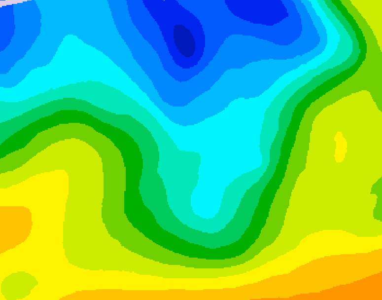 GDPS 500 millibar geopotential height 054 hour forecast chart for Canada based on 2026/04/27 1200Z data