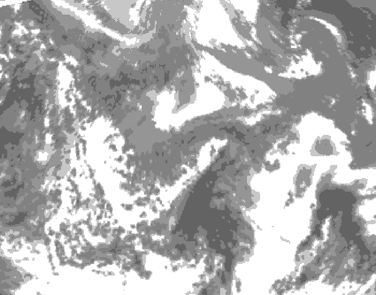 GDPS total cloud 024 hour forecast chart for Canada based on 2026/04/27 0000Z data