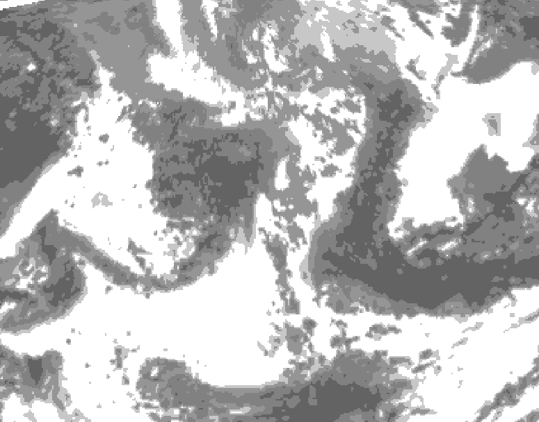 GDPS total cloud 120 hour forecast chart for Canada based on 2026/04/27 0000Z data