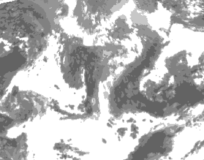 GDPS total cloud 132 hour forecast chart for Canada based on 2026/04/27 0000Z data