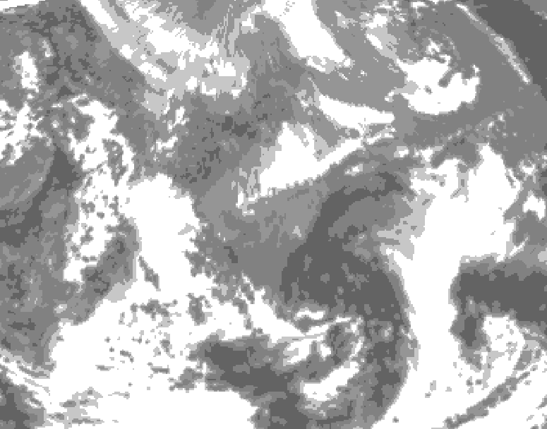GDPS total cloud 030 hour forecast chart for Canada based on 2026/04/27 1200Z data