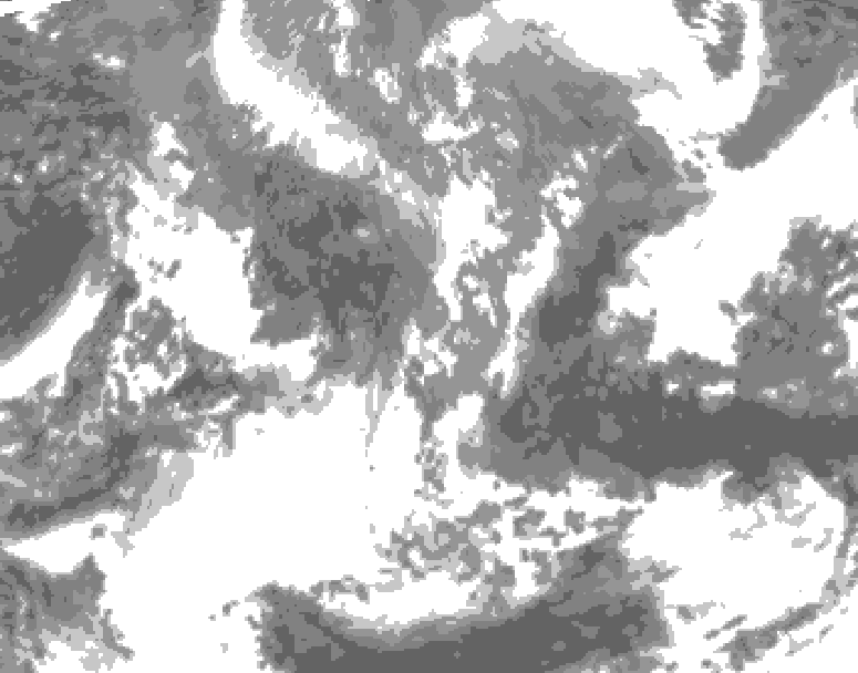 GDPS total cloud 102 hour forecast chart for Canada based on 2026/04/27 1200Z data