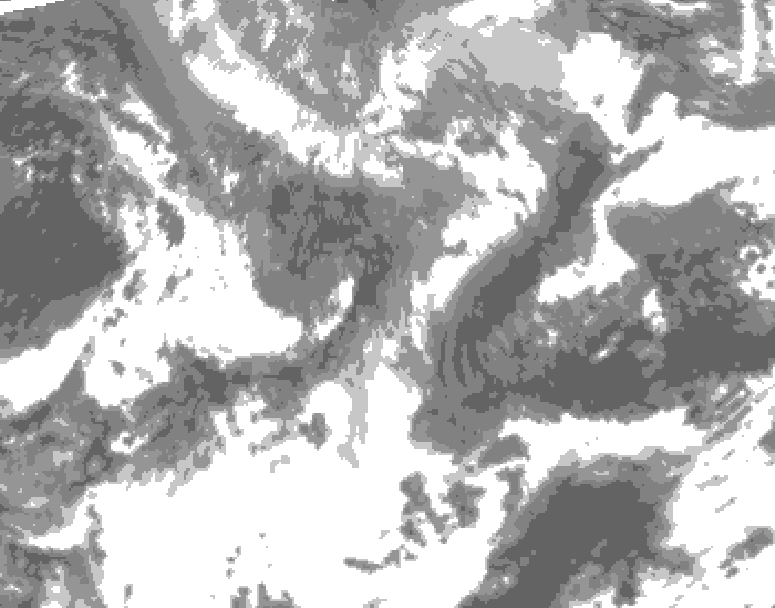 GDPS total cloud 120 hour forecast chart for Canada based on 2026/04/27 1200Z data