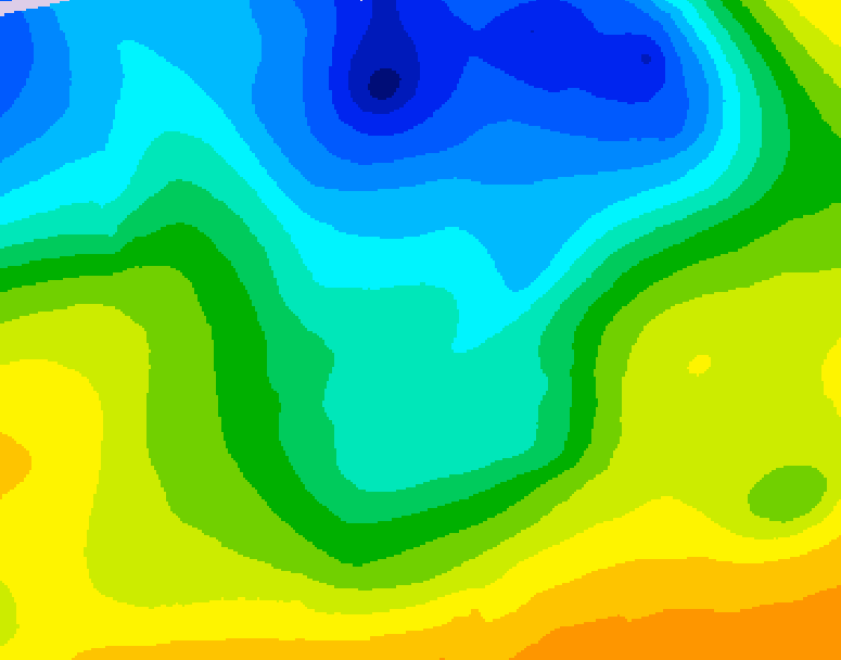 GDPS 500 millibar geopotential height 024 hour forecast chart for Canada based on 2026/04/28 0000Z data