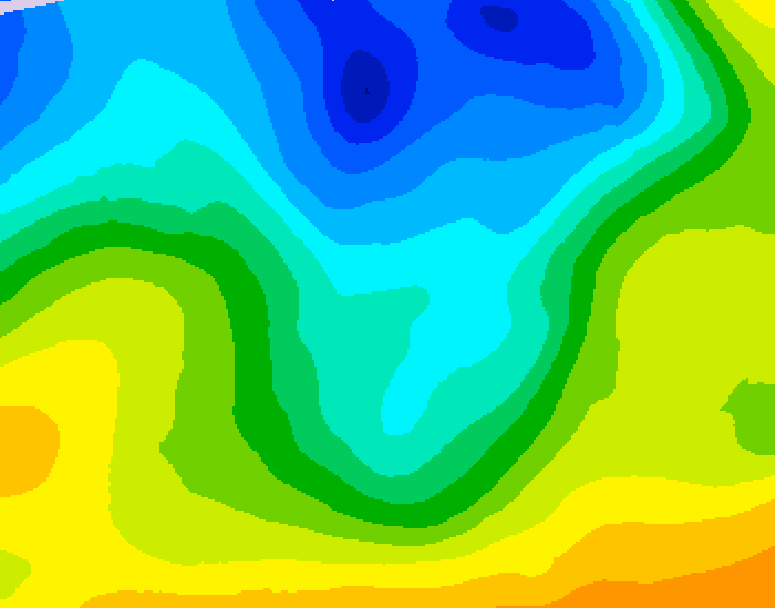 GDPS 500 millibar geopotential height 036 hour forecast chart for Canada based on 2026/04/28 0000Z data