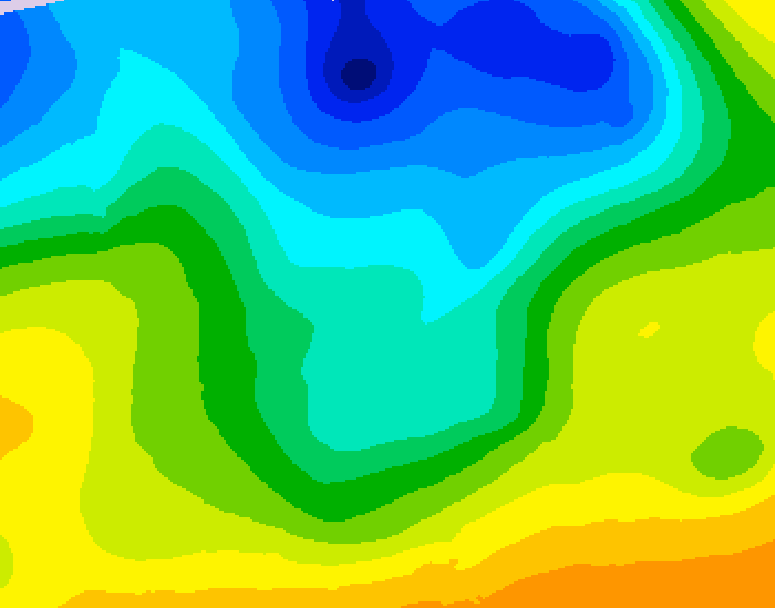 GDPS 500 millibar geopotential height 012 hour forecast chart for Canada based on 2026/04/28 1200Z data