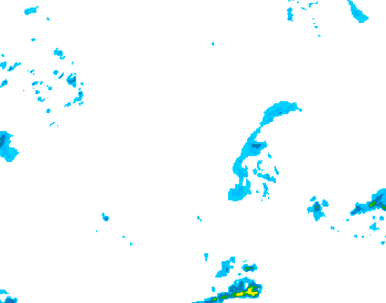 GDPS precipitation 018 hour forecast chart for Canada based on 2026/04/28 1200Z data