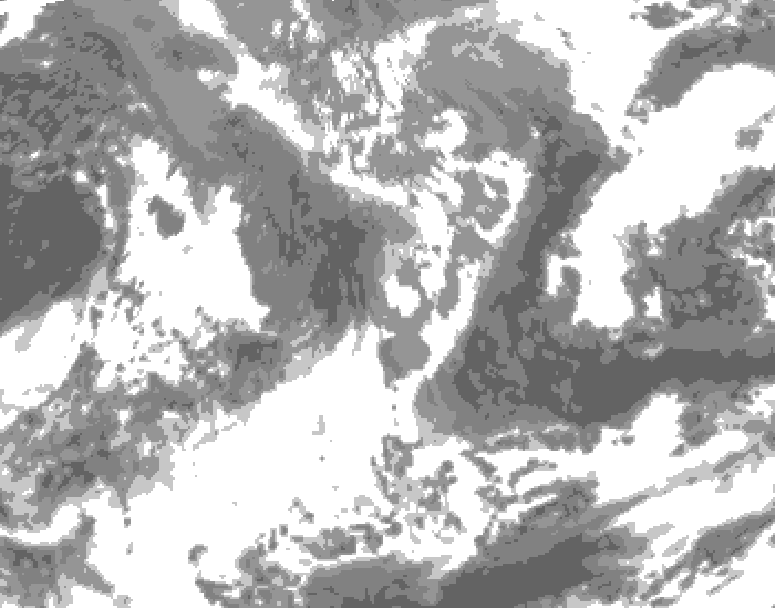 GDPS total cloud 096 hour forecast chart for Canada based on 2026/04/28 0000Z data