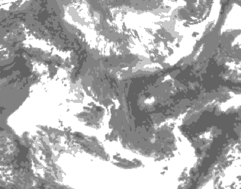 GDPS total cloud 120 hour forecast chart for Canada based on 2026/04/28 1200Z data