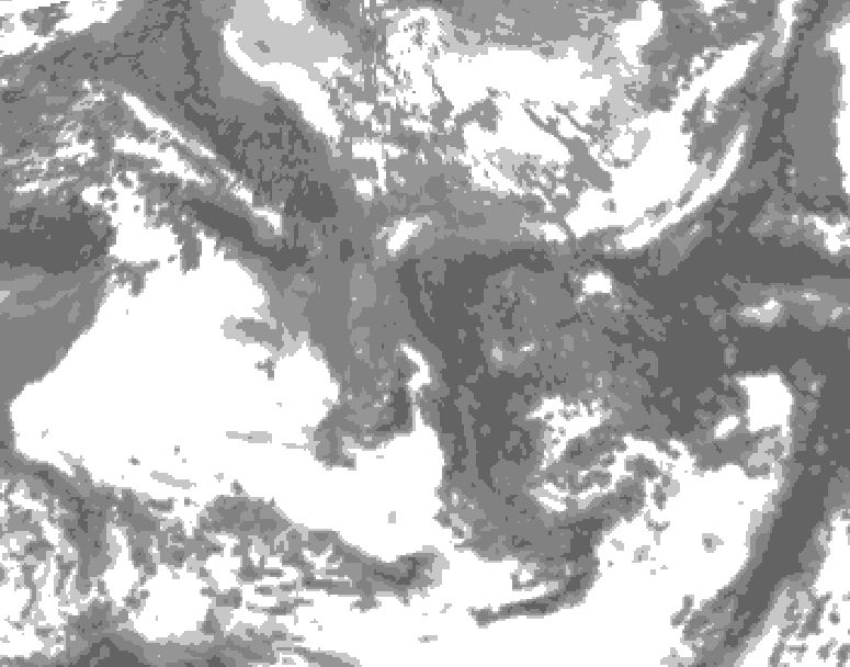 GDPS total cloud 132 hour forecast chart for Canada based on 2026/04/28 1200Z data