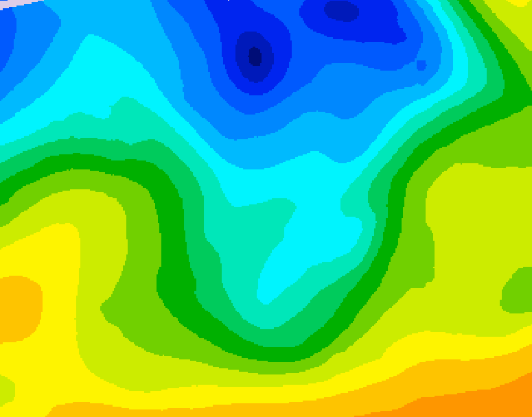 GDPS 500 millibar geopotential height 012 hour forecast chart for Canada based on 2026/04/29 0000Z data
