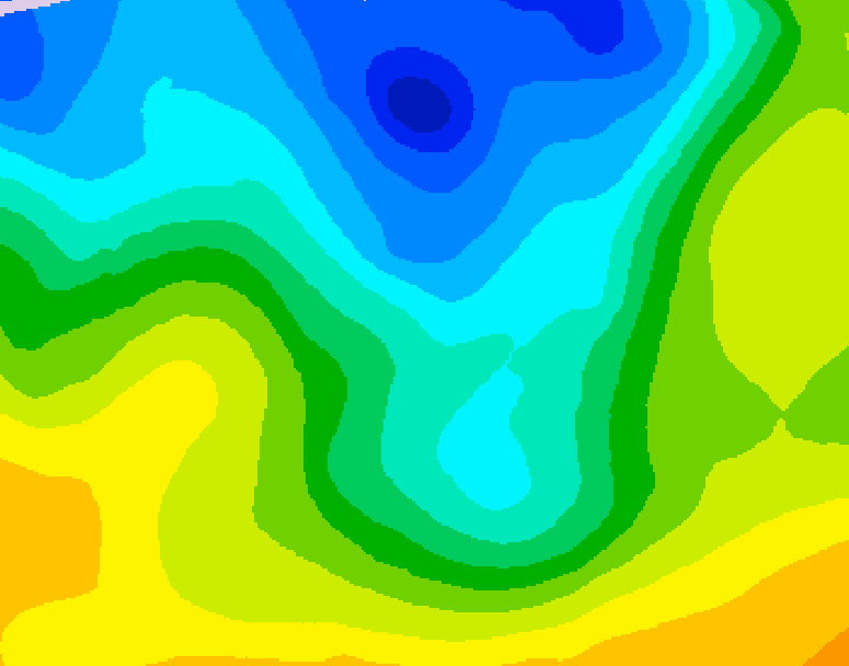 GDPS 500 millibar geopotential height 018 hour forecast chart for Canada based on 2026/04/29 1200Z data