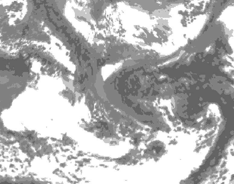 GDPS total cloud 120 hour forecast chart for Canada based on 2026/04/29 0000Z data