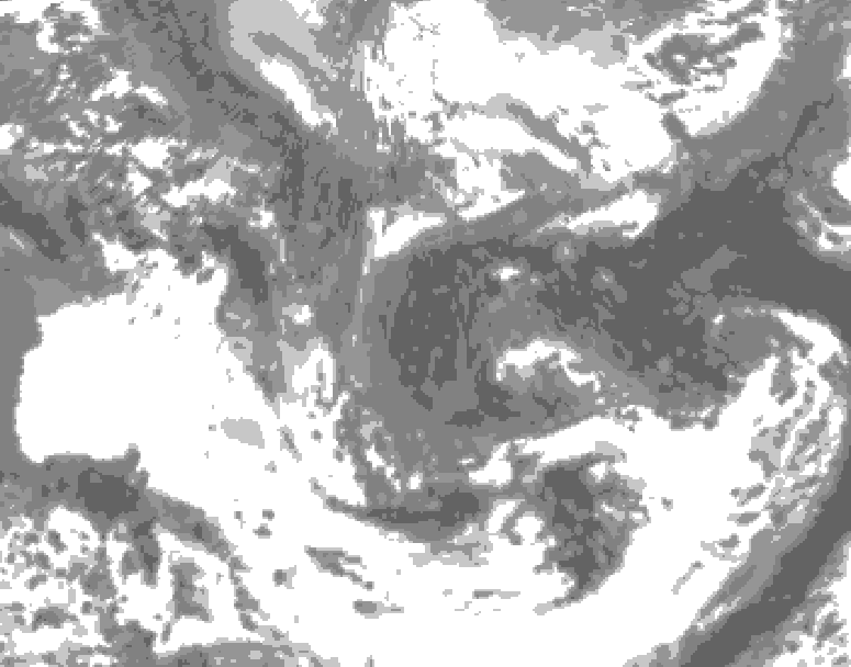 GDPS total cloud 132 hour forecast chart for Canada based on 2026/04/29 0000Z data