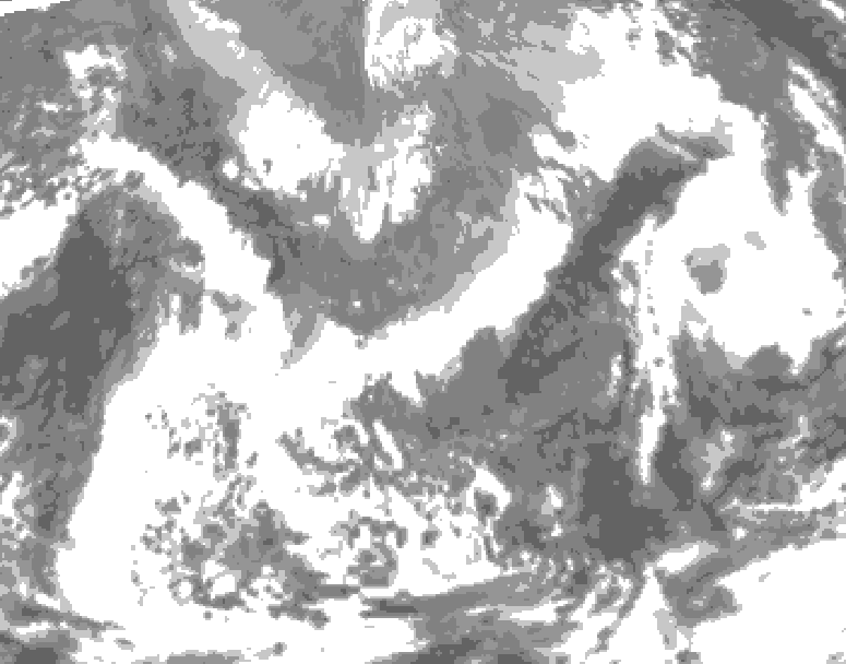GDPS total cloud 012 hour forecast chart for Canada based on 2026/04/29 1200Z data