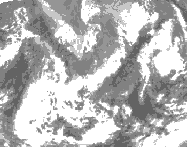 GDPS total cloud 018 hour forecast chart for Canada based on 2026/04/29 1200Z data