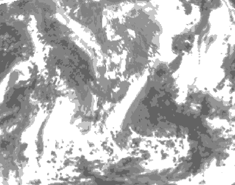 GDPS total cloud 036 hour forecast chart for Canada based on 2026/04/29 1200Z data