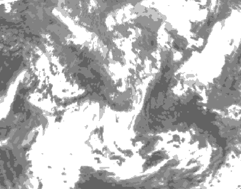 GDPS total cloud 048 hour forecast chart for Canada based on 2026/04/29 1200Z data