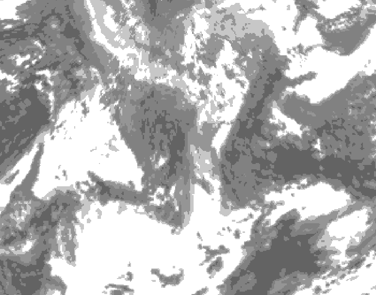 GDPS total cloud 072 hour forecast chart for Canada based on 2026/04/29 1200Z data