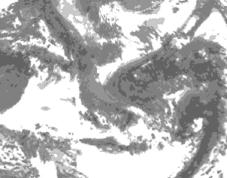 GDPS total cloud 102 hour forecast chart for Canada based on 2026/04/29 1200Z data