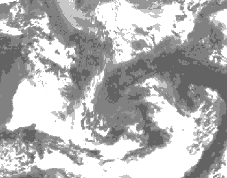 GDPS total cloud 120 hour forecast chart for Canada based on 2026/04/29 1200Z data