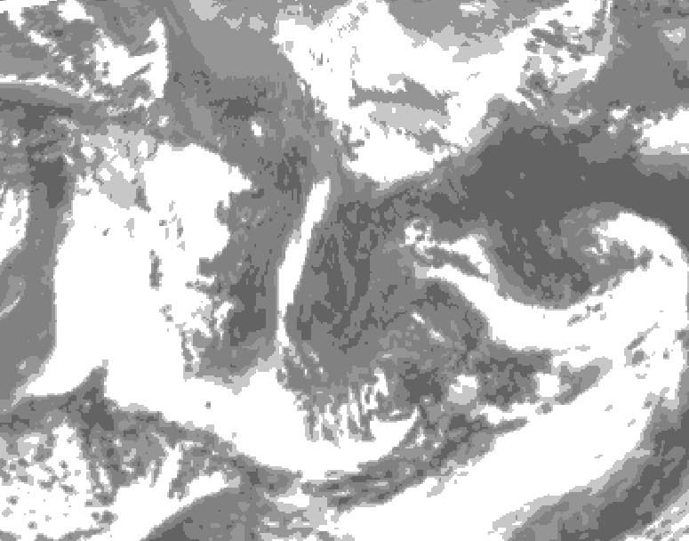 GDPS total cloud 132 hour forecast chart for Canada based on 2026/04/29 1200Z data