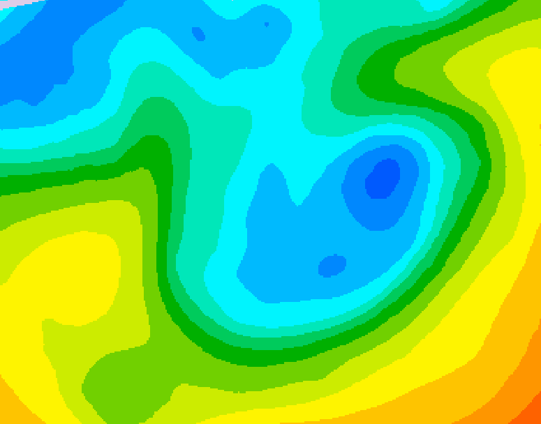 GDPS 500 millibar geopotential height 126 hour forecast chart for Canada based on 2026/04/30 1200Z data