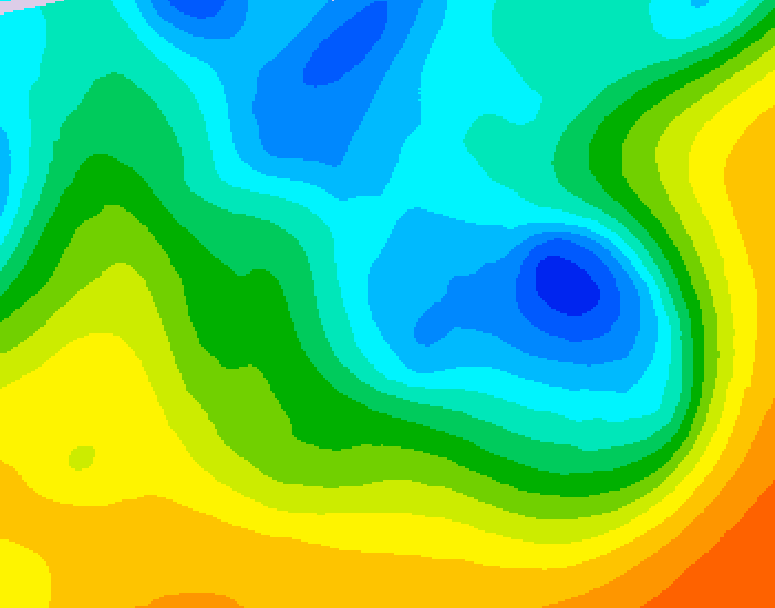 GDPS 500 millibar geopotential height 222 hour forecast chart for Canada based on 2026/04/30 1200Z data