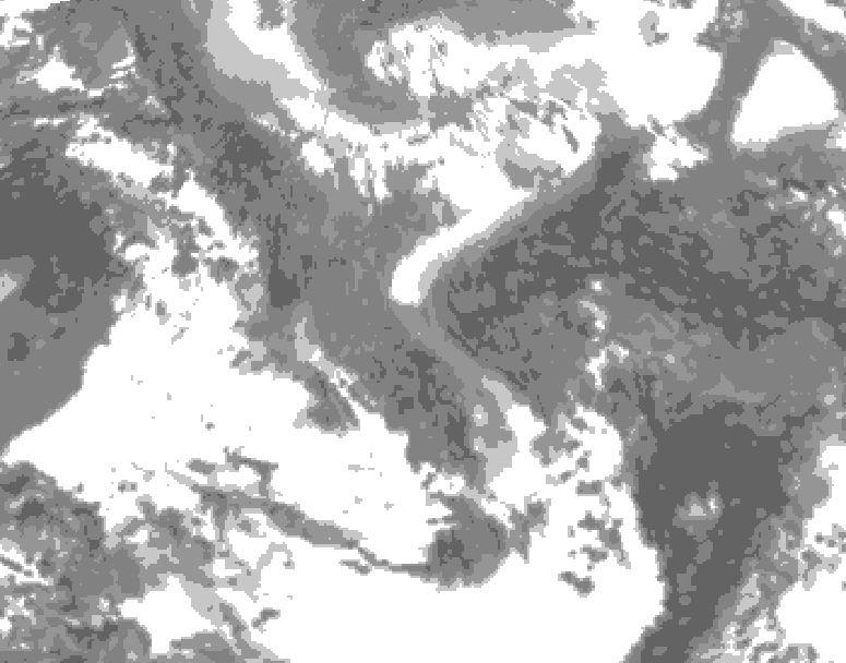 GDPS total cloud 072 hour forecast chart for Canada based on 2026/04/30 1200Z data