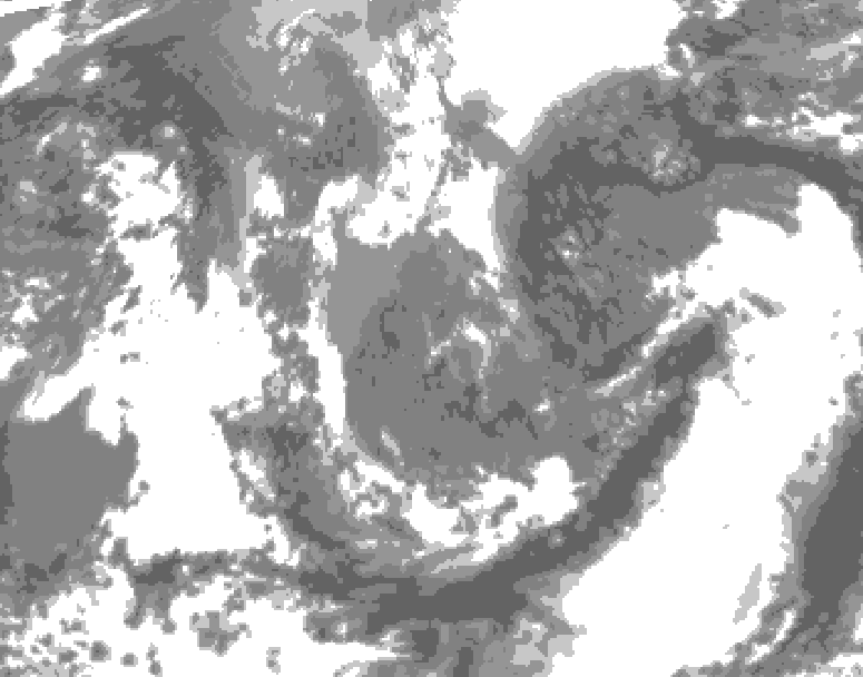 GDPS total cloud 126 hour forecast chart for Canada based on 2026/04/30 1200Z data