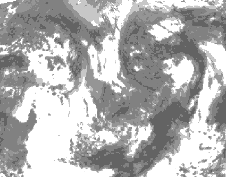 GDPS total cloud 150 hour forecast chart for Canada based on 2026/04/30 1200Z data
