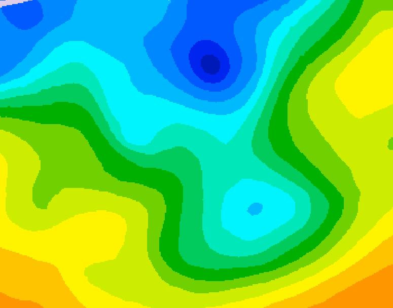 GDPS 500 millibar geopotential height 018 hour forecast chart for Canada based on 2026/05/01 0000Z data