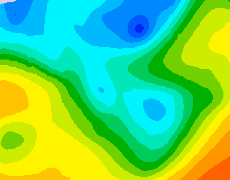 GDPS 500 millibar geopotential height 036 hour forecast chart for Canada based on 2026/05/01 1200Z data