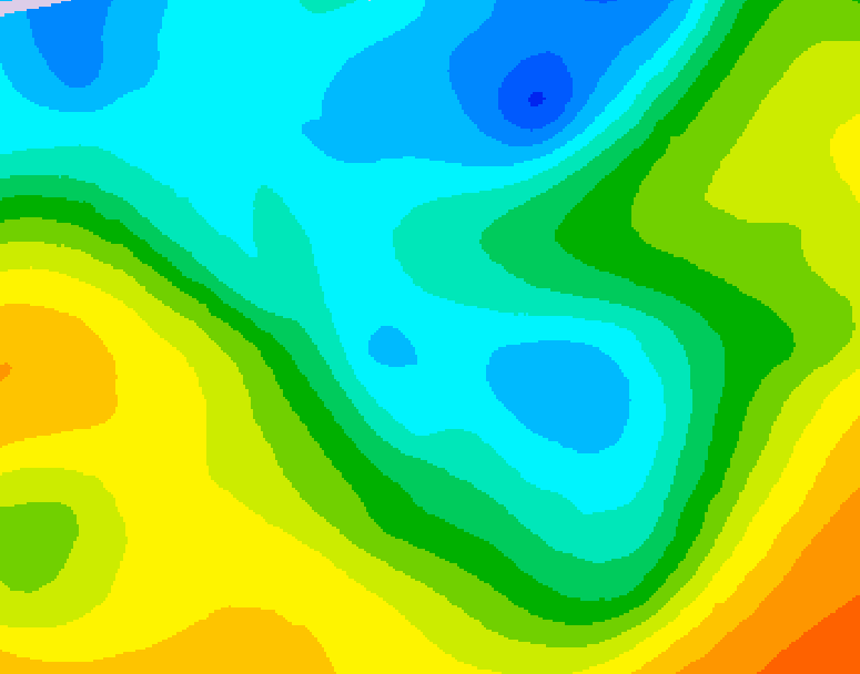 GDPS 500 millibar geopotential height 042 hour forecast chart for Canada based on 2026/05/01 1200Z data