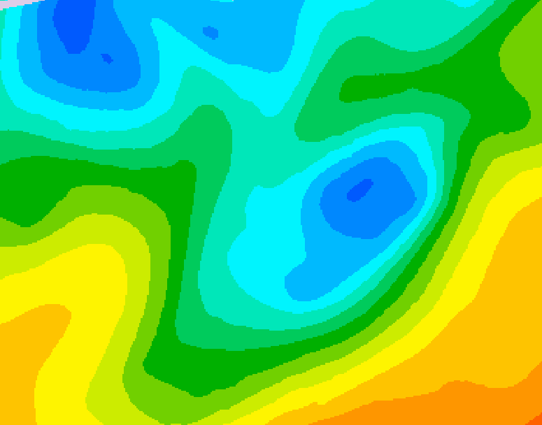 GDPS 500 millibar geopotential height 120 hour forecast chart for Canada based on 2026/05/01 1200Z data