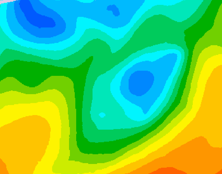 GDPS 500 millibar geopotential height 132 hour forecast chart for Canada based on 2026/05/01 1200Z data