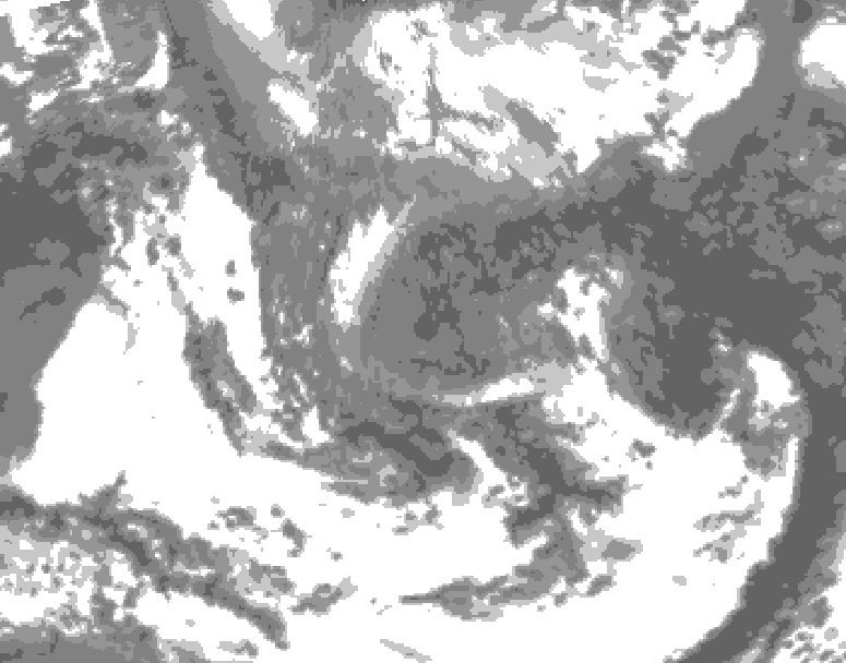 GDPS total cloud 078 hour forecast chart for Canada based on 2026/05/01 0000Z data