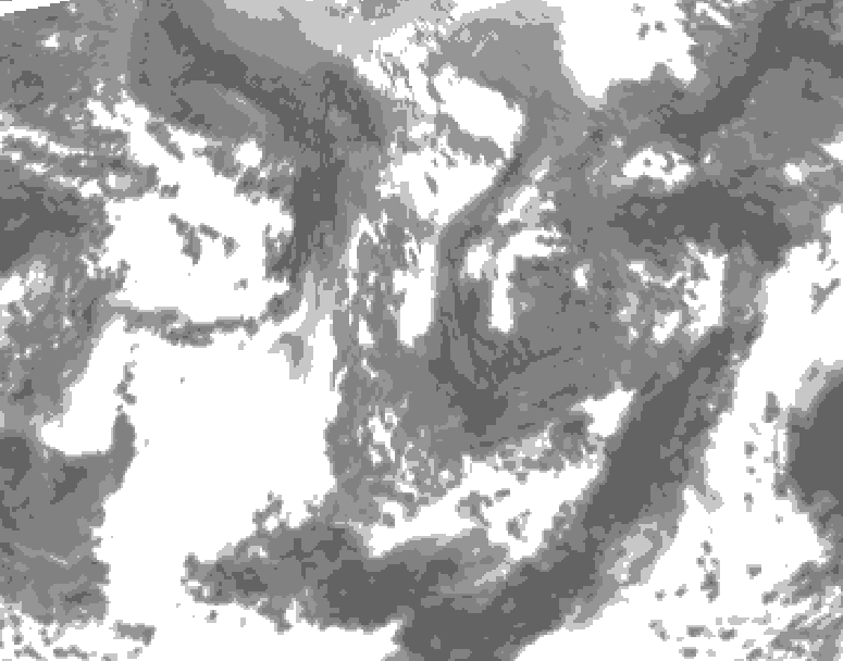 GDPS total cloud 138 hour forecast chart for Canada based on 2026/05/01 0000Z data
