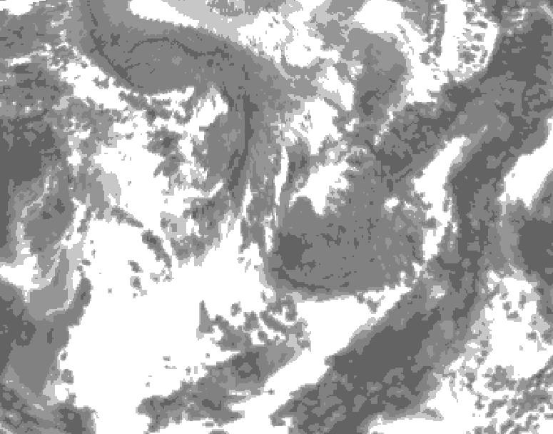 GDPS total cloud 156 hour forecast chart for Canada based on 2026/05/01 0000Z data