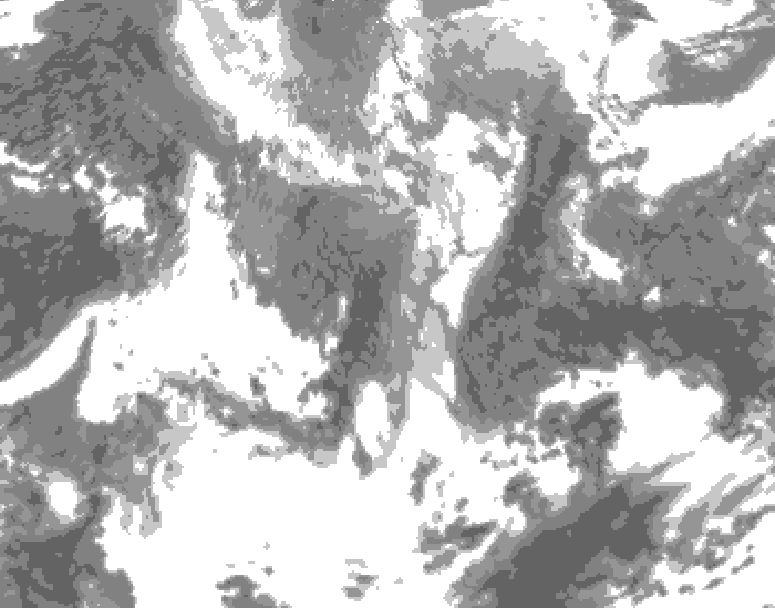 GDPS total cloud 024 hour forecast chart for Canada based on 2026/05/01 1200Z data
