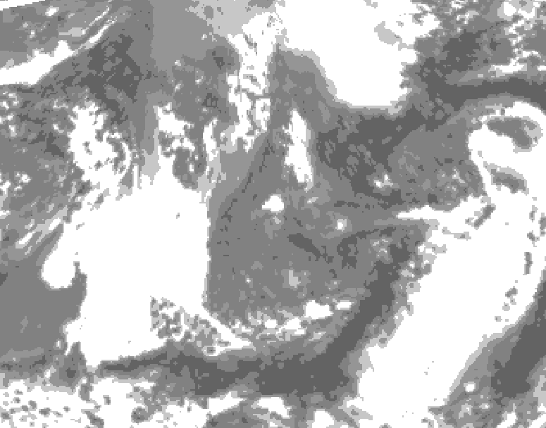 GDPS total cloud 102 hour forecast chart for Canada based on 2026/05/01 1200Z data