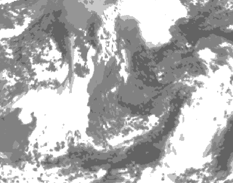 GDPS total cloud 108 hour forecast chart for Canada based on 2026/05/01 1200Z data